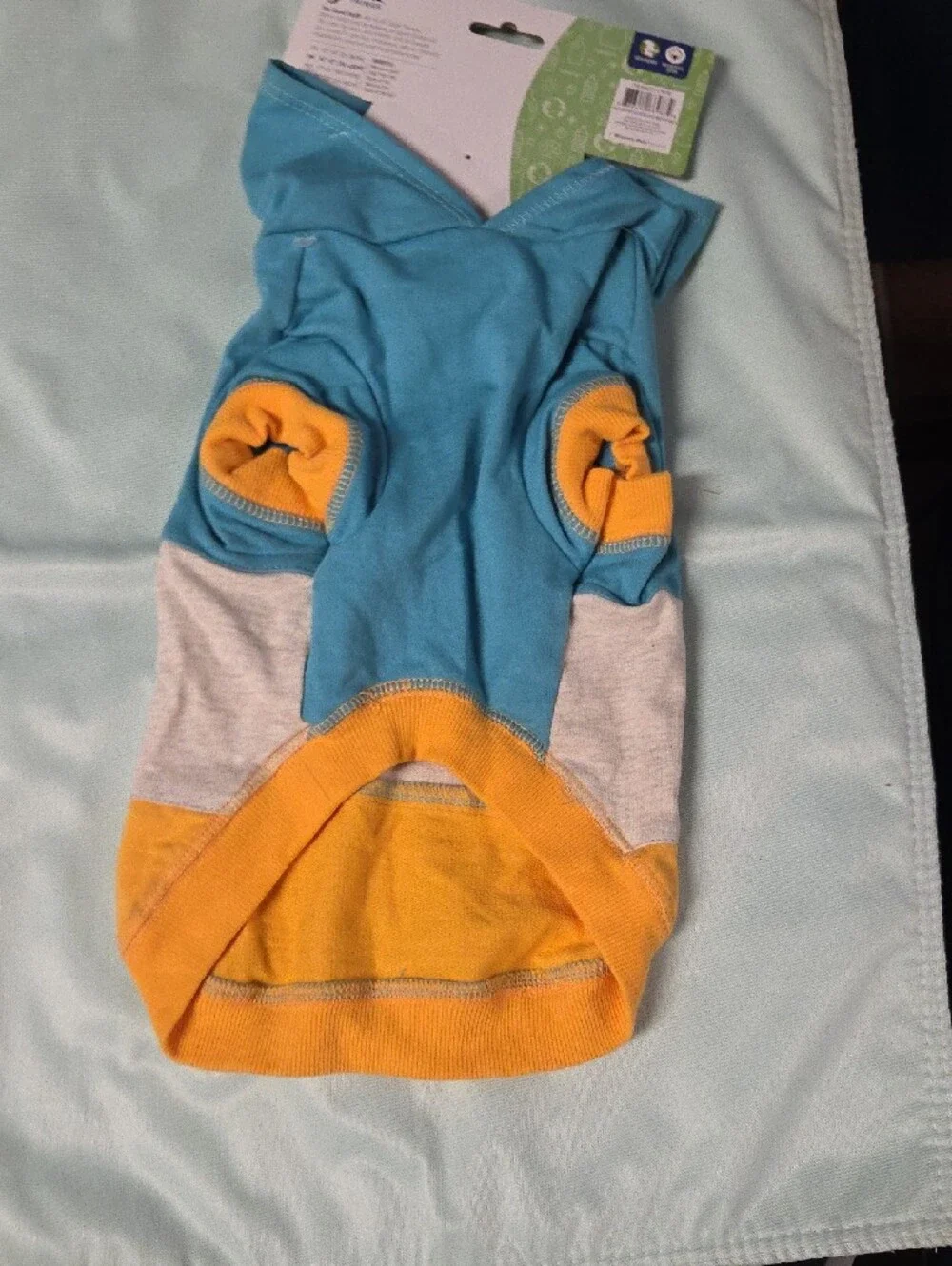 Blue Grey Yellow Dog Hoodie - Small